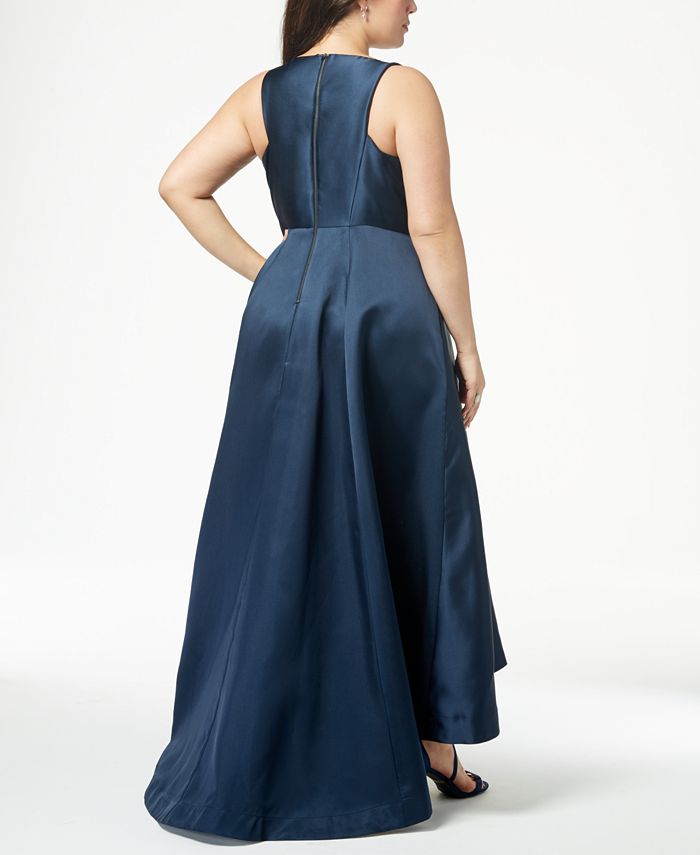 Adrianna Papell Plus Size High-Low Mikado Gown - Macy's