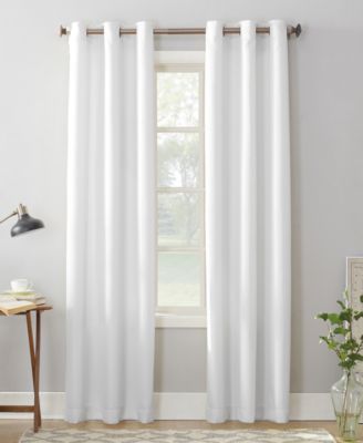 Photo 1 of 2 PANELS No. 918 MONTEGO WHITE Casual Textured Semi-Sheer Grommet Curtain Panel 48 in x 84 in