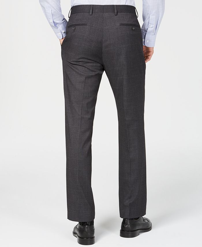 Tommy Hilfiger Men's Modern-Fit THFlex Stretch Gray Windowpane Suit ...