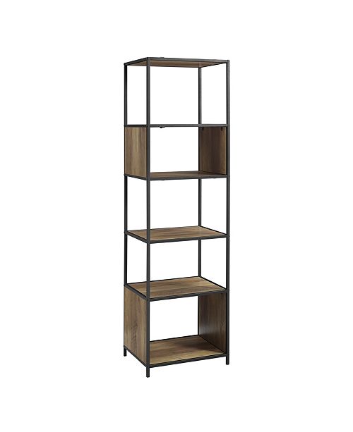 Walker Edison 70 Urban Industrial Metal And Wood Bookshelf Audio