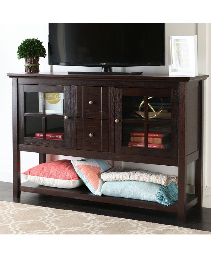 Walker Edison 52" Wood Console Table Buffet TV Stand Espresso Macy's