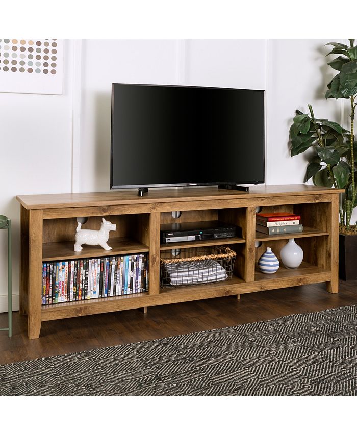 Walker Edison 70" Wood Media TV Stand Storage Console Barnwood Macy's