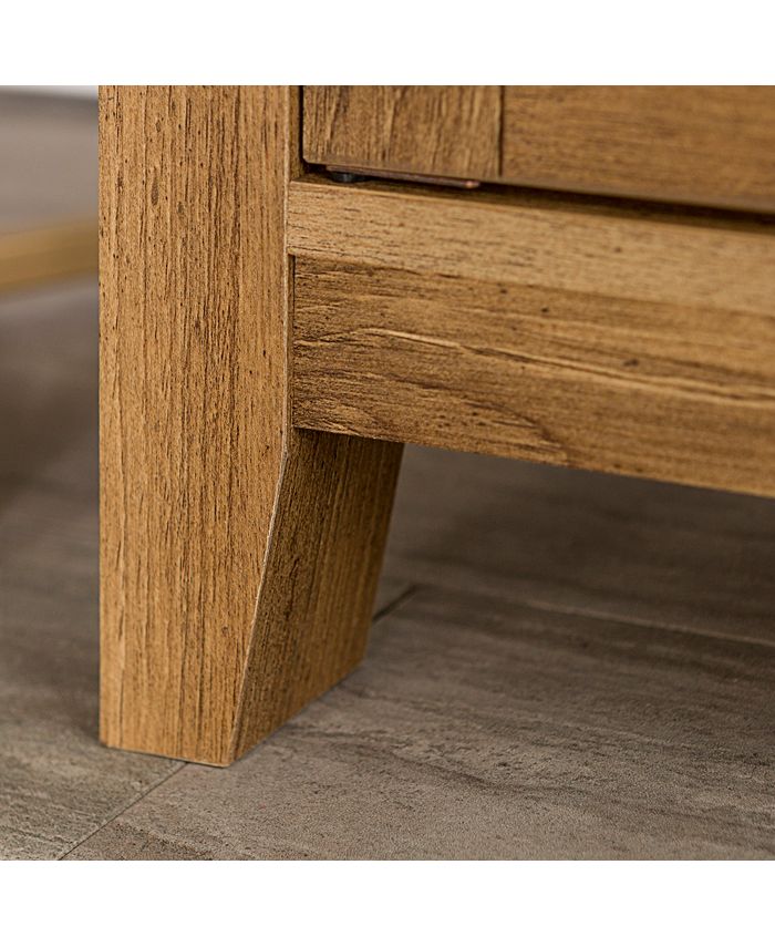 Walker Edison 58" Wood Highboy Fireplace Media TV Stand Console