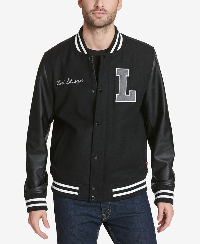 Levi's Mixed Media Varsity Jacket With Logo Macy's