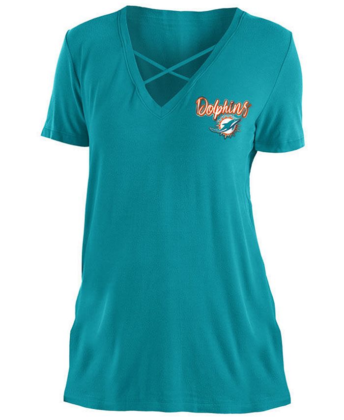 5th & Ocean Women's Miami Dolphins Cross V T-Shirt & Reviews - Sports ...