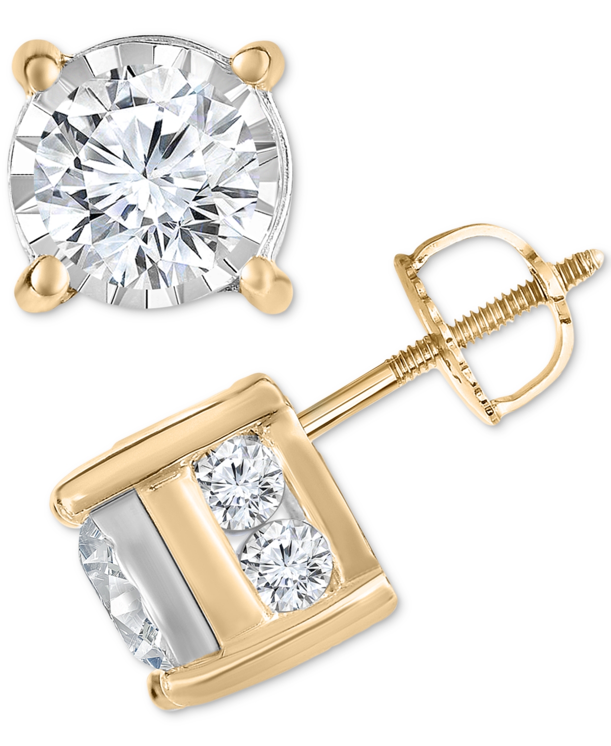 Diamond Stud Earrings (1-1/2 ct. t.w.) in 14k White, Yellow or Rose Gold - Rose Gold