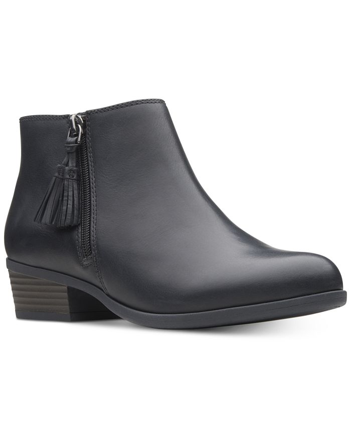 Clarks Collection Women's Addiy Terri Leather Booties - Macy's