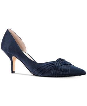 Nina Blakely Half D'orsay Pointy Toe Pump In Navy