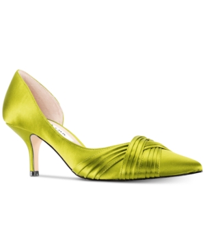 Nina Blakely Half D'orsay Pointy Toe Pump In Zest
