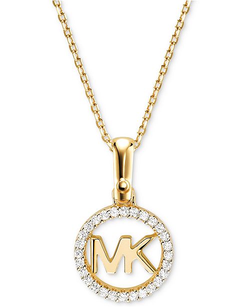 Michael Kors Women's Custom Kors Sterling Silver Logo Starter Necklace