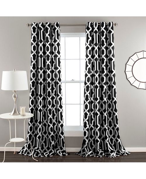 Lush Decor Edward Trellis Room Darkening 52 X 84 Window Curtain