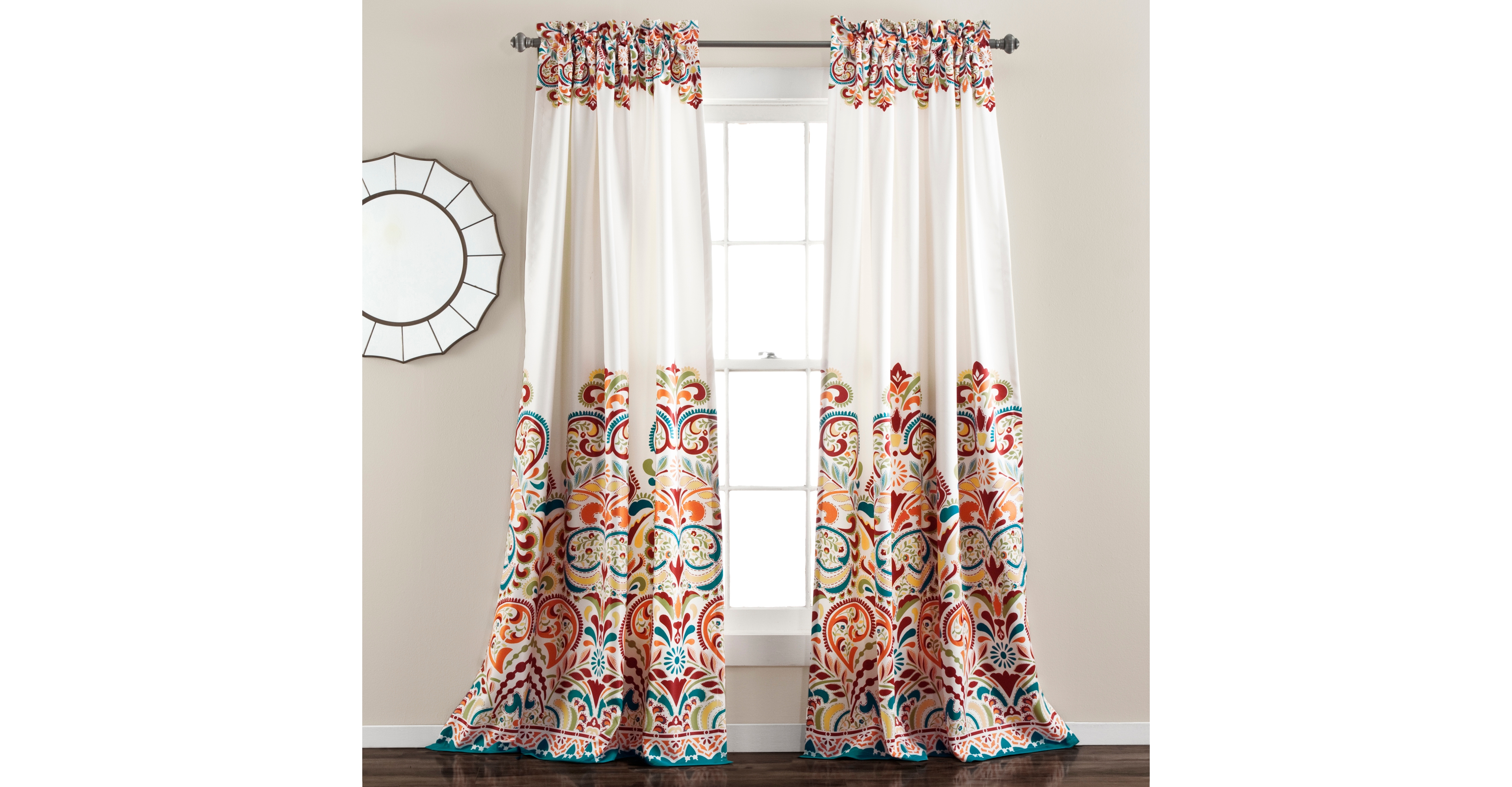 Clara 52" x 84" Bohemian Print Curtain Set