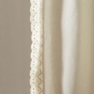 Lush Decor Rosalie Light Filtering Window Curtain Panels, Pair, 54" W x 63" L, Ivory - Lace Curtains for Living Room - Vintage - Cottage Core Decor