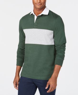Club Room Men's Colorblocked Rugby Shirt, Created for Macy's - Macy's
