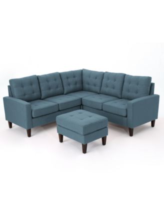Noble House Mitchell 49 4 Pc Sectional Sofa Set Quick Ship