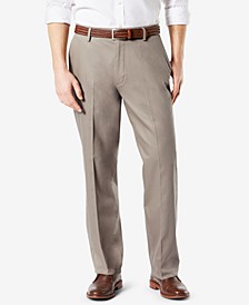 Men's Signature Lux Cotton Relaxed Fit Creased Stretch Khaki Pants 