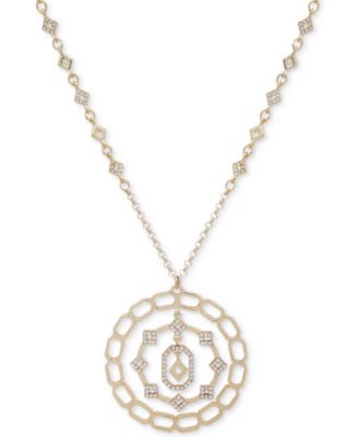 Ivanka Trump - Gold-Tone Crystal Orbital Pendant Necklace, 36" + 2" extender