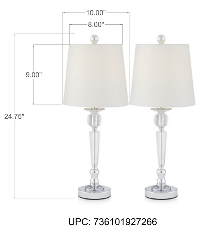 Kathy Ireland Pacific Coast Set of 2 Glamour Table Lamps, Created for