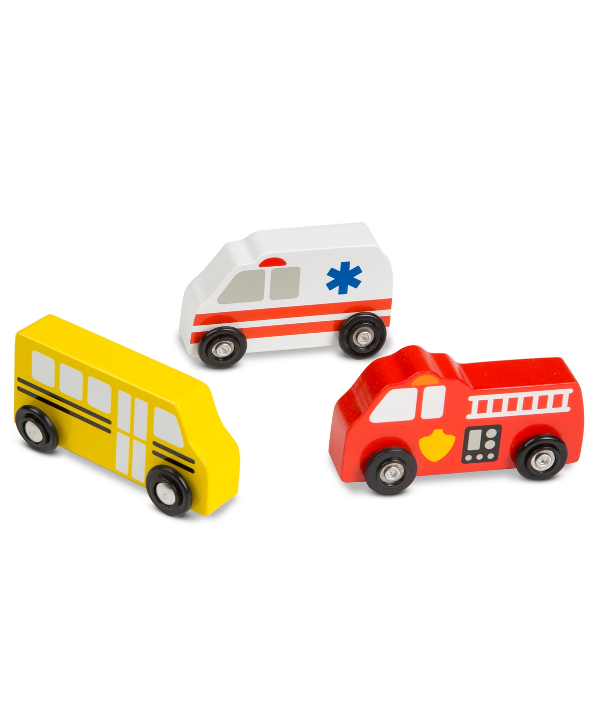Melissa & Doug Wooden Town Vehicles Set In Multi