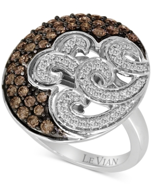 image of Le Vian Chocolatier Diamond Swirl Ring (1 ct. t.w.) in 14k White Gold