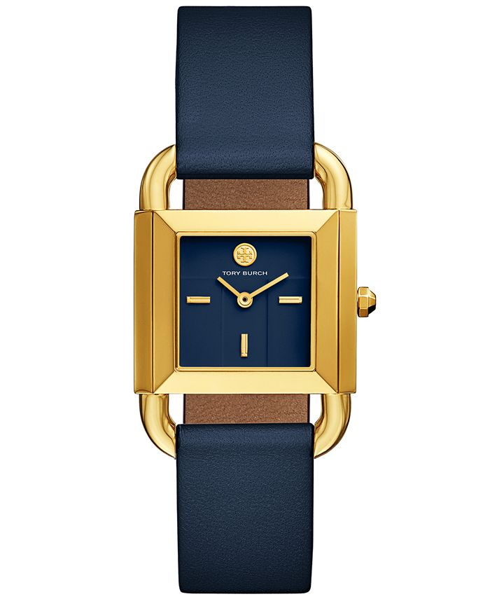 Tory Burch Women's Phipps Navy Blue Leather Strap Watch 29x42mm & Reviews -  All Fine Jewelry - Jewelry & Watches - Macy's