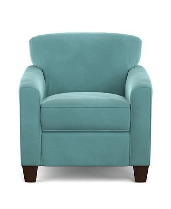 Handy Living Leonardo Velvet Chair & Ottoman - Macy's
