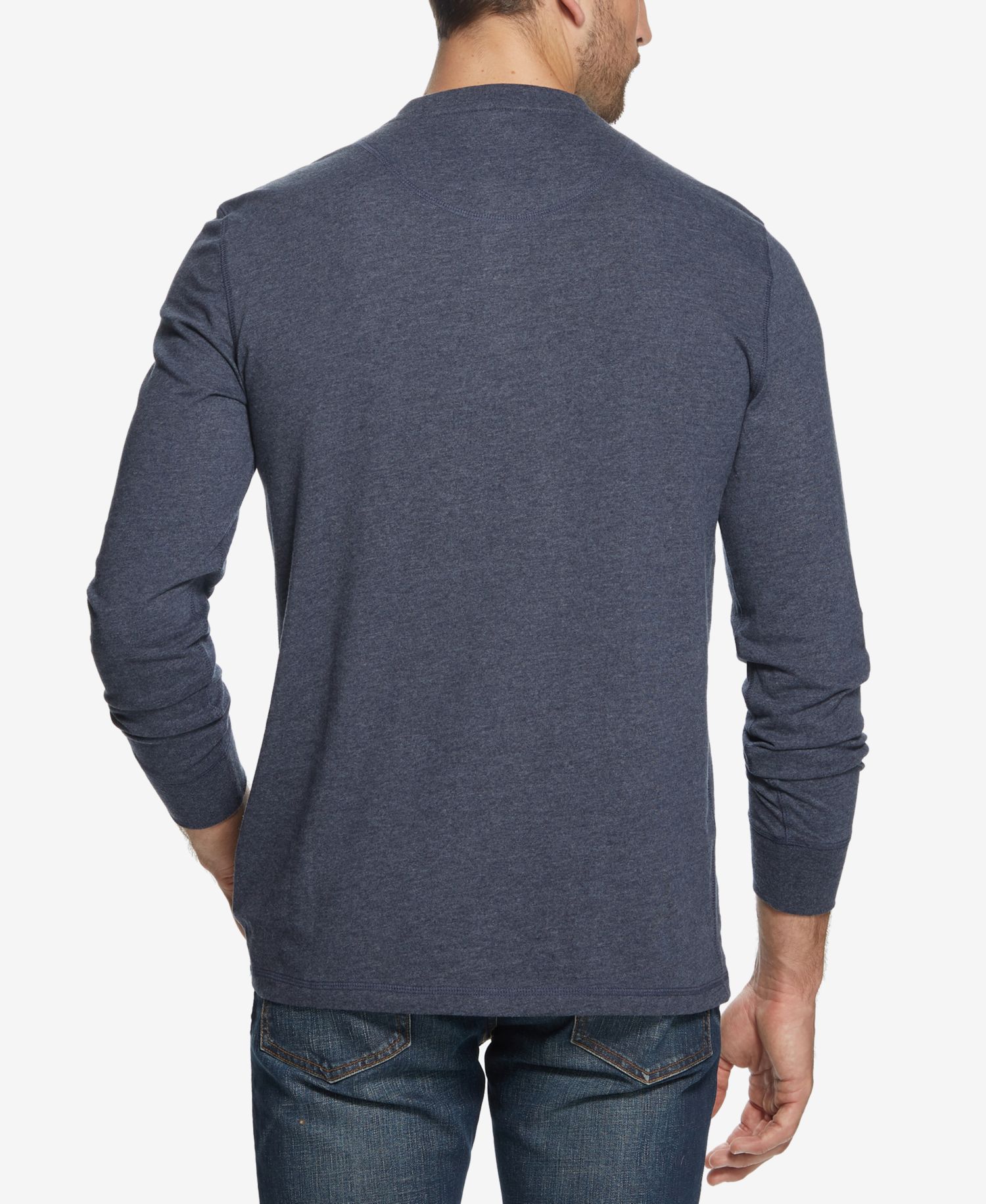 Мужская футболка из матового джерси Henley с длинным рукавом
