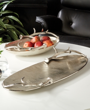Two's Company Silver Antler Trays, Set Of 2