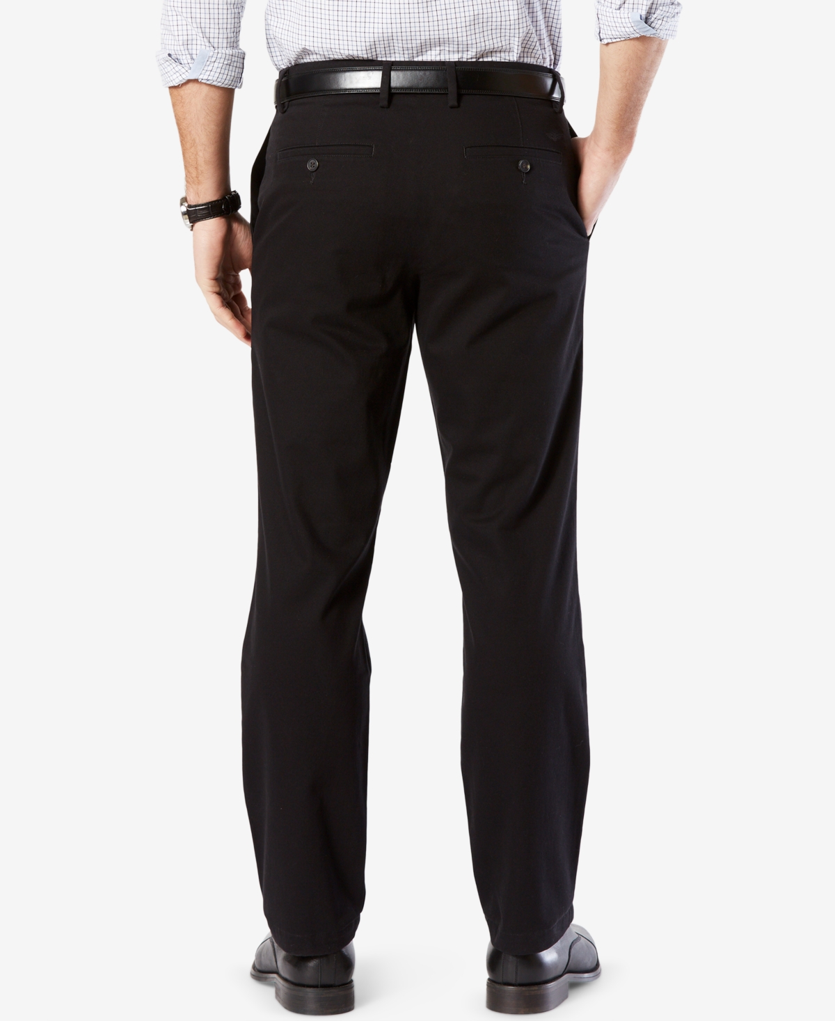 Dockers Mens' Signature Lux Cotton Straight Fit Stretch Khaki Pants