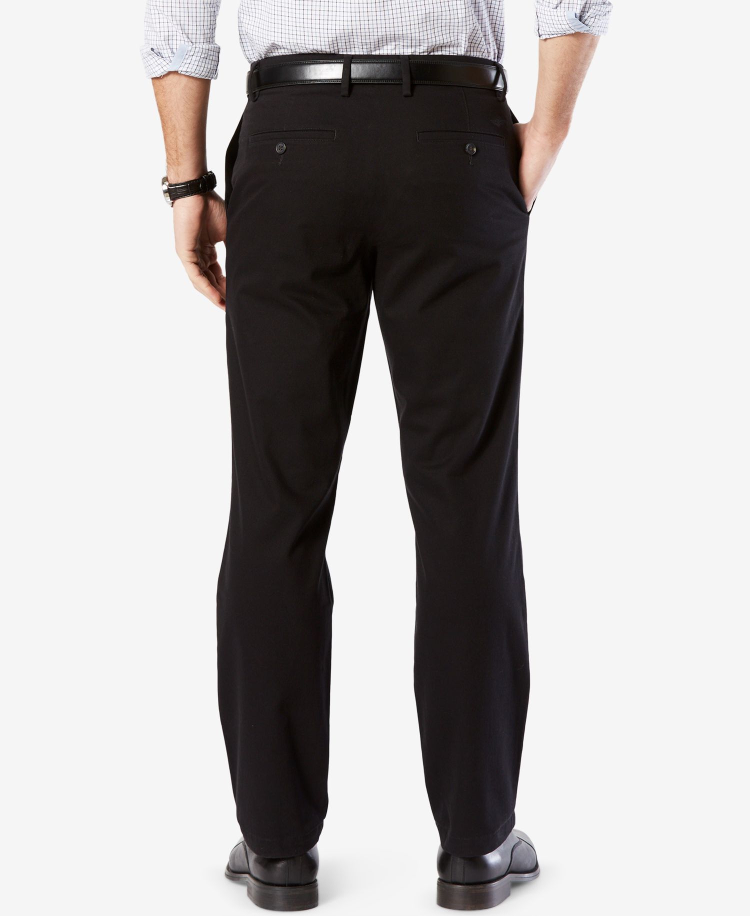 Mens' Signature Lux Cotton Straight Fit Stretch Khaki Pants