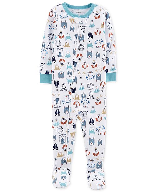 Carter S Baby Boys Dog Print Cotton Footed Pajamas Reviews All Baby Kids Macy S