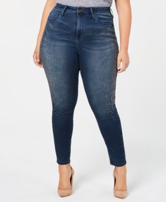 Seven7 Jeans - Trendy Plus Size Embellished Skinny Jeans