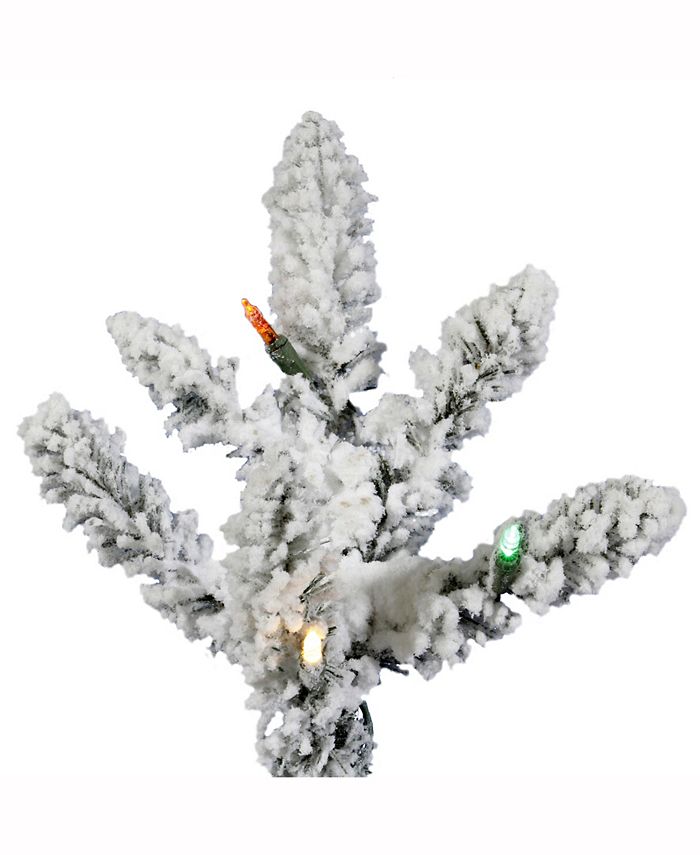 Vickerman 9' Flocked Utica Fir Artificial Christmas Tree with Lights