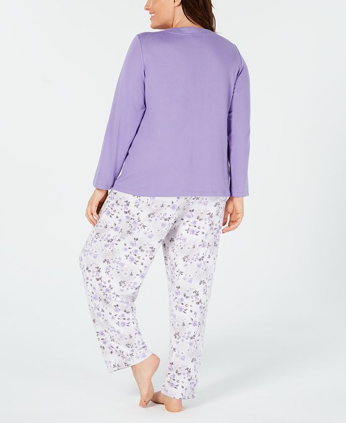 Charter Club Plus Size Soft Knit Pajama Set, Created for Macy's - Macy's
