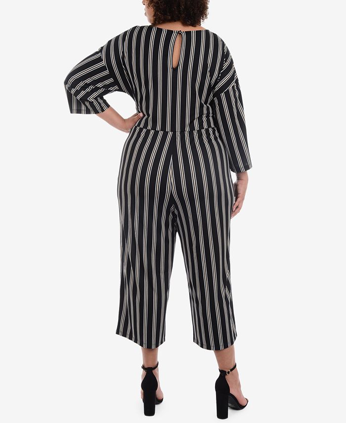 NY Collection Plus Size Striped Jumpsuit Macy's
