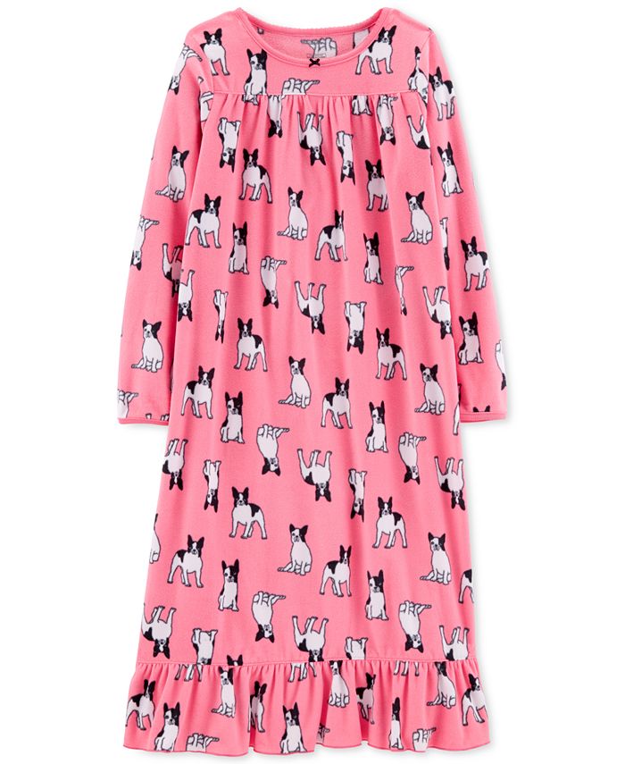 Carter's Little & Big Girls Bulldog Graphic Fleece Nightgown - Macy's