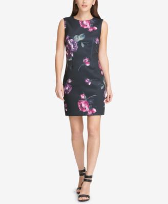 DKNY - Floral-Print Scuba Sheath Dress