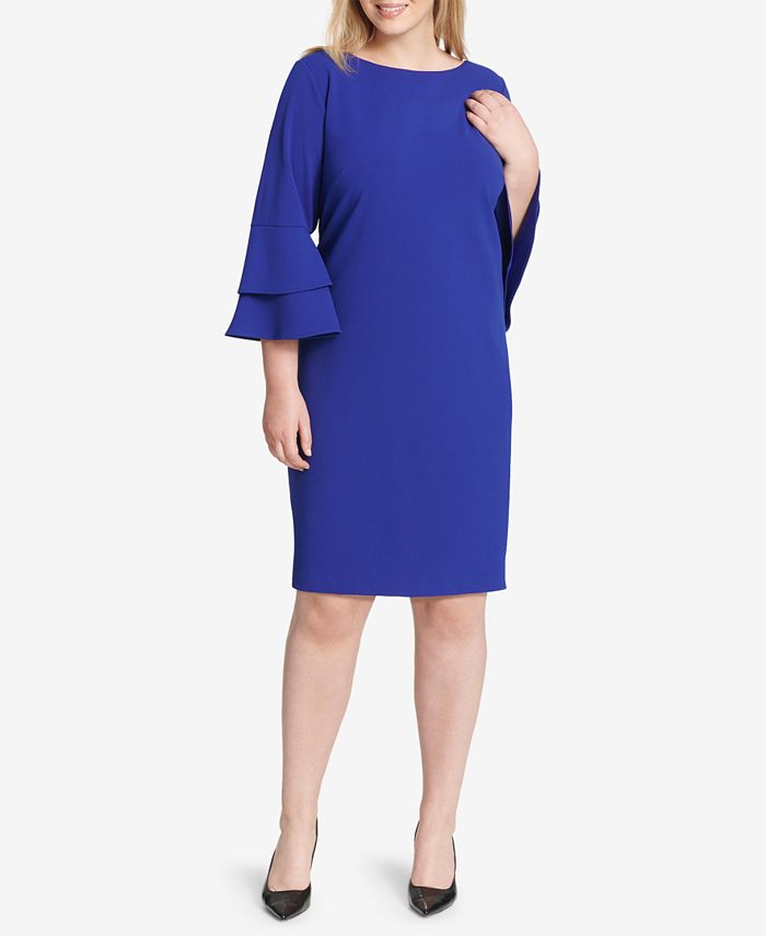 Jessica Howard Plus Size Bell-Sleeve Dress - Macy's