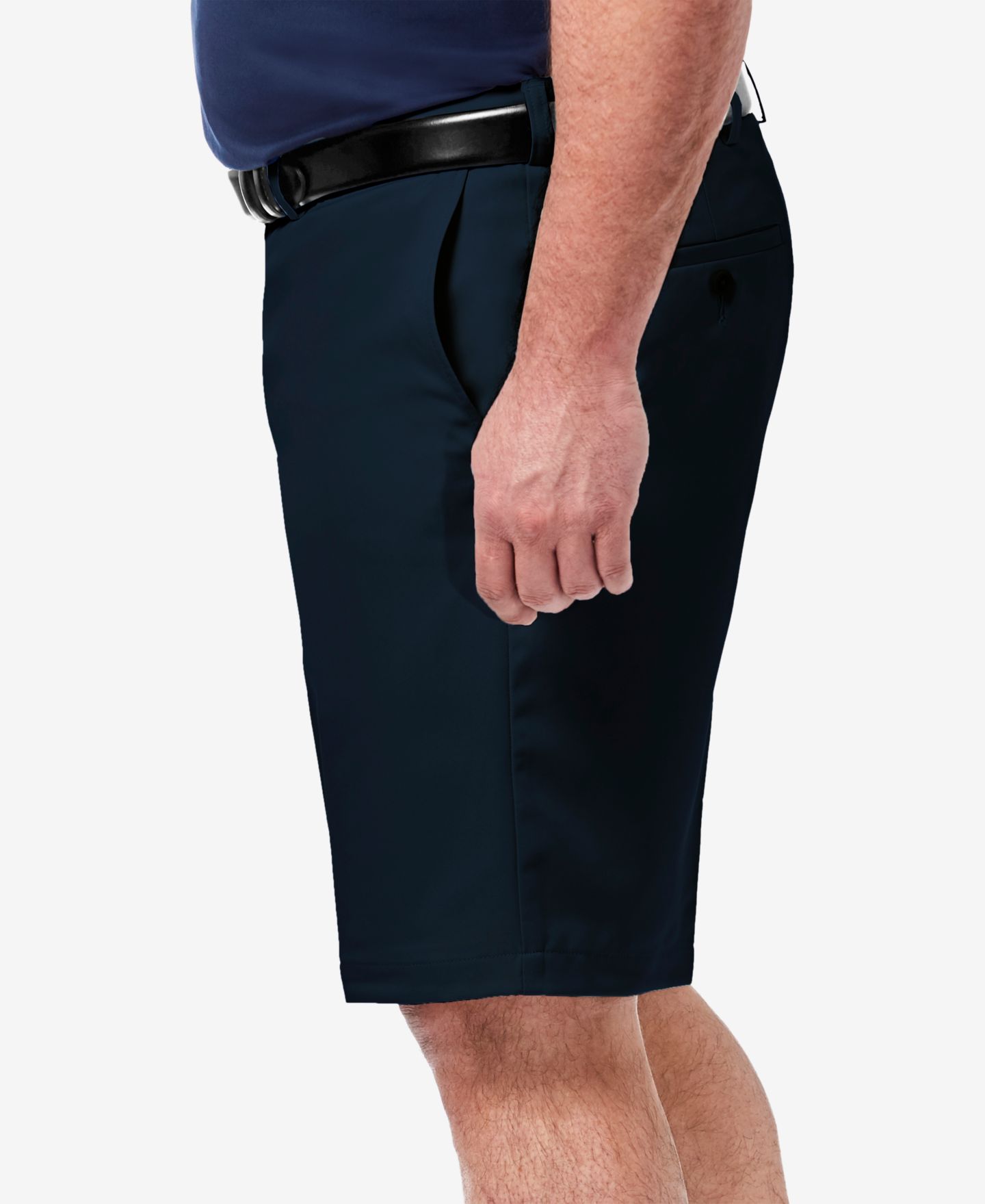Мужские шорты Haggar Big & Tall Cool 18 PRO® Classic-Fit Stretch Flat-Front 9.5" Shorts, цвет: Тёмно-синий — фото 3