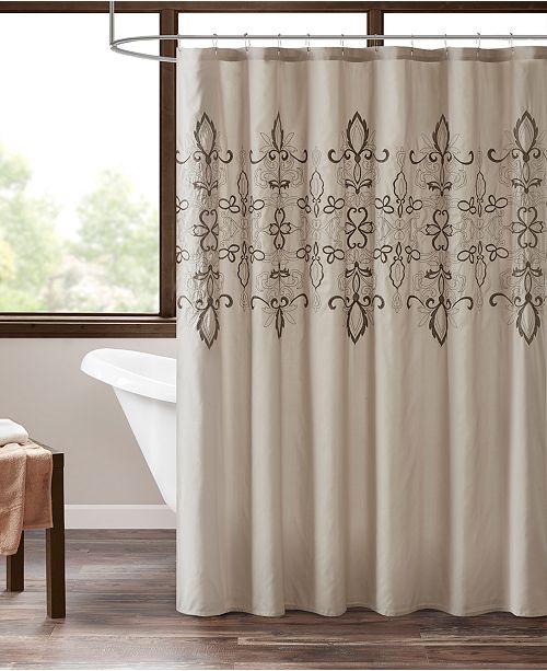 510 Design Karlene 72 X 72 Embroidered Shower Curtain With Liner