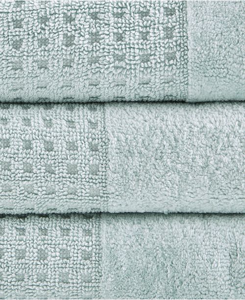 madison park spa waffle 6 piece jacquard combed cotton towel se
