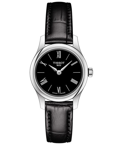 Tissot Women S Swiss T Classic Tradition 5 5 Black Leather Strap Watch 25mm Reviews All Fine Jewelry Jewelry Watches Macy S