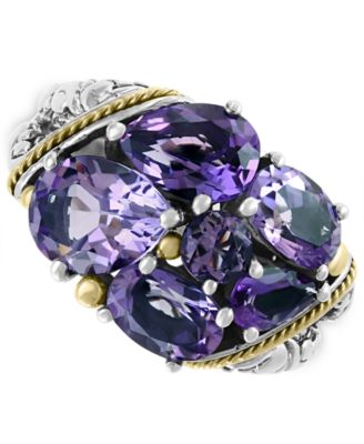 EFFY Collection - Amethyst Cluster Ring (5-3/8 ct. t.w.) in Sterling Silver & 18k Gold