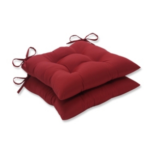 Pillow Perfect Pompeii Red Wrought Iron Seat Cushion, Set Of 2
