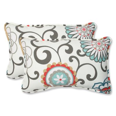 Pillow Perfect - Pom Pom Play Peachtini Rectangular Throw Pillow (Set of 2)