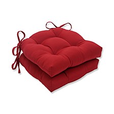 Pompeii Red Reversible Chair Pad, Set of 2