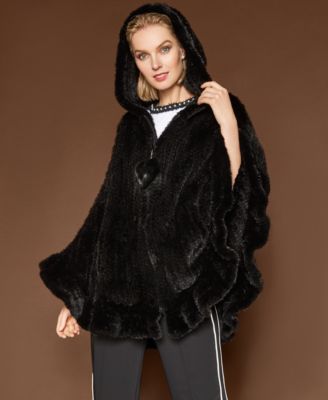 The Fur Vault - Hooded Mink Fur Cape