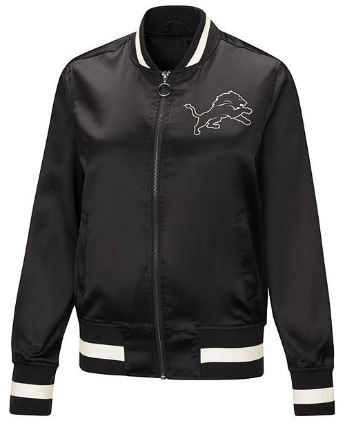 Touch By Alyssa Milano Women S Detroit Lions Touch Satin Bomber