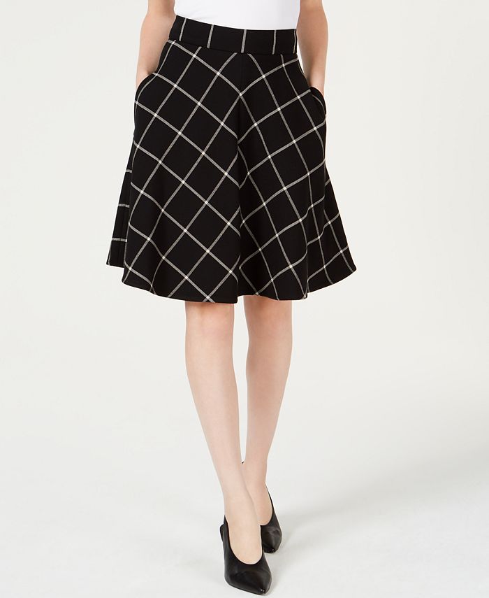 Maison Jules Windowpane Print A Line Skirt Created For Macy S Reviews Skirts Women Macy S