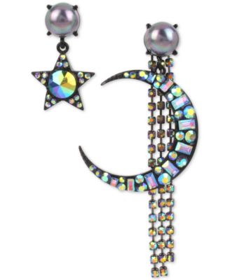 Betsey Johnson Hematite-Tone Bead & Crystal Celestial Mismatch Drop ...